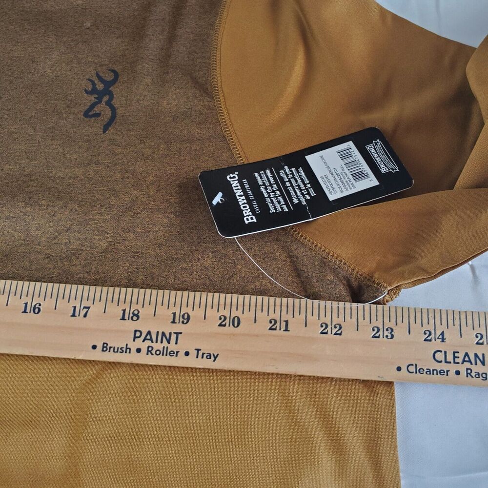 Browning 1/4 Zip Pullover Men's Large Gold/Brown Casual Sportswear New Superior - Picture 7 of 11